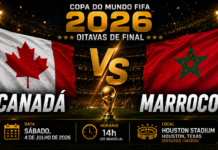 Canadá x Marrocos: onde assistir, horário, prováveis escalações e tudo sobre o jogo das oitavas da Copa do Mundo 2026 Canadá e Marrocos se enfrentam pelas oitavas de final da Copa do Mundo de 2026 em Houston.