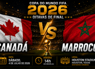 Canadá x Marrocos: onde assistir, horário, prováveis escalações e tudo sobre o jogo das oitavas da Copa do Mundo 2026 Canadá e Marrocos se enfrentam pelas oitavas de final da Copa do Mundo de 2026 em Houston.