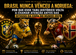 Brasil nunca venceu a Noruega: por que esse tabu histórico volta a chamar atenção antes das oitavas da Copa do Mundo 2026 Brasil e Noruega voltam a se enfrentar na Copa do Mundo de 2026 com a Seleção Brasileira tentando quebrar um tabu histórico de nunca ter vencido os noruegueses.
