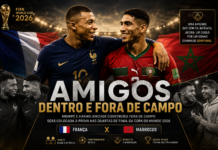 Mbappé e Hakimi: amizade construída fora de campo será colocada à prova nas quartas de final da Copa do Mundo 2026 Kylian Mbappé e Achraf Hakimi antes do confronto entre França e Marrocos pelas quartas de final da Copa do Mundo de 2026.