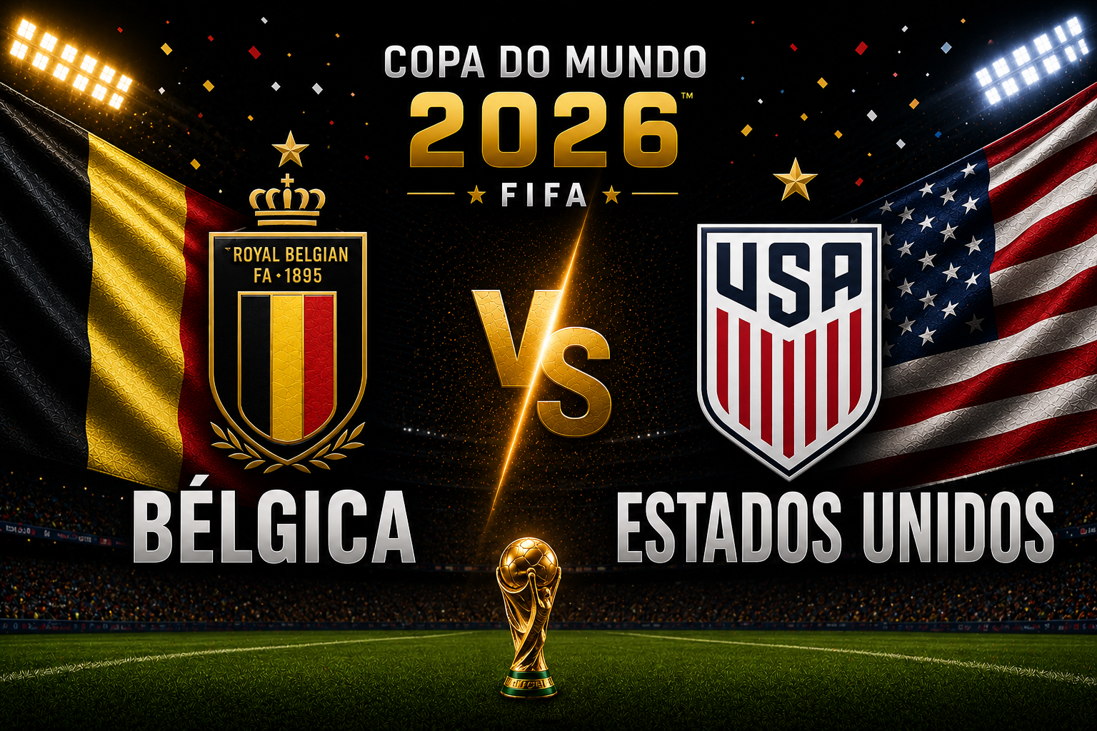 Chaveamento atualizado da Copa do Mundo de 2026 após a classificação de Inglaterra, Bélgica e Estados Unidos para a próxima fase.