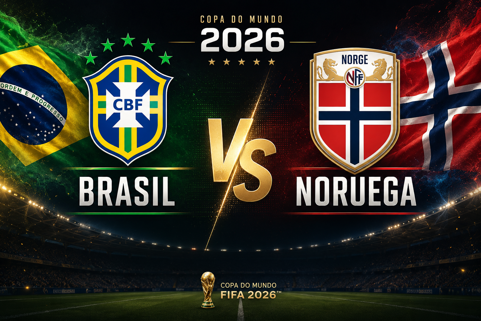 Chaveamento atualizado da Copa do Mundo de 2026 após a classificação de Noruega, França e México para as oitavas de final.