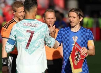 Portugal vence a Croácia nos acréscimos e enfrentará a Espanha nas oitavas da Copa do Mundo 2026 Cristiano Ronaldo comemora o gol de empate na vitória de Portugal sobre a Croácia pela Copa do Mundo de 2026.
