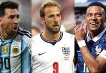 Messi assume a liderança da artilharia da Copa do Mundo 2026; veja o ranking atualizado da Chuteira de Ouro Lionel Messi comemora após marcar seu sétimo gol e assumir a liderança da artilharia da Copa do Mundo de 2026.