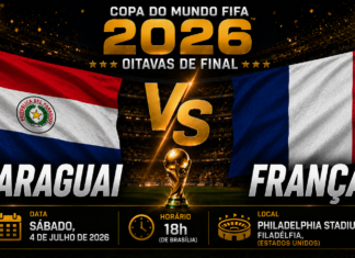 Paraguai x França: onde assistir, horário, prováveis escalações e tudo sobre o jogo das oitavas da Copa do Mundo 2026 Paraguai e França se enfrentam pelas oitavas de final da Copa do Mundo de 2026 na Filadélfia.