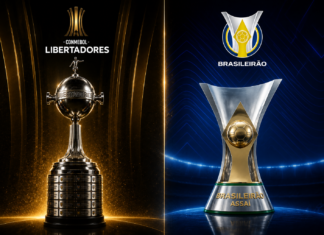 Libertadores aperta calendário e interfere na disputa do Brasileirão Jogadores em campo durante sequência decisiva entre Brasileirão e Libertadores em agosto de 2026.