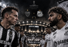 Atlético-MG recebe o Santos e tenta reverter desvantagem de dois gols na Sul-Americana