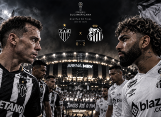 Atlético-MG recebe o Santos e tenta reverter desvantagem de dois gols na Sul-Americana