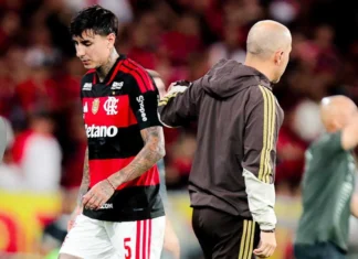 Pulgar e Evertton Araújo deixam jogo com dores e aumentam alerta do Flamengo antes do Remo